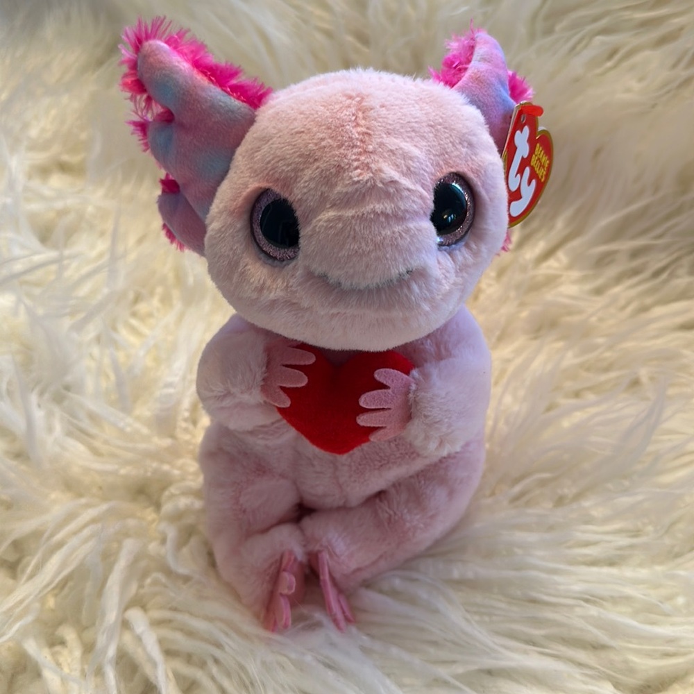 TY Beanie Bellies Pink Axolotl Locky NWT